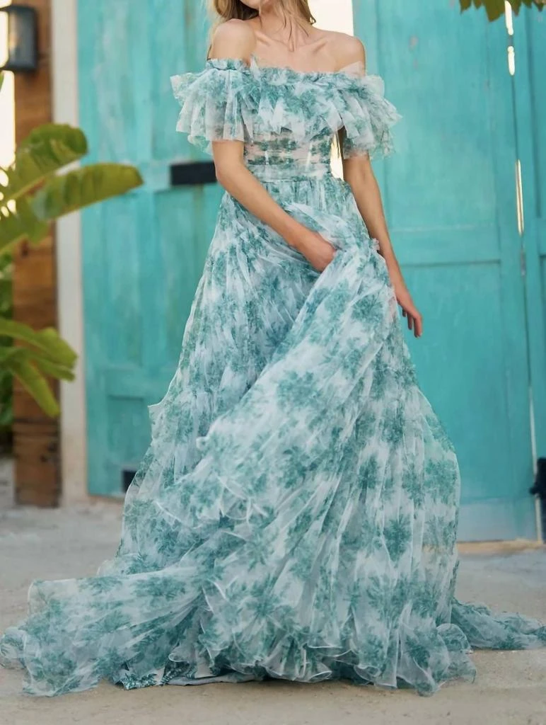 Sherri Hill Sherri Hill - Off Shoulder Floral Corset Gown