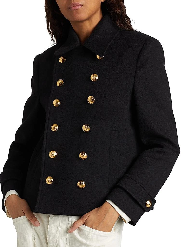 Nili Lotan Ornella Wool Cropped Peacoat 6
