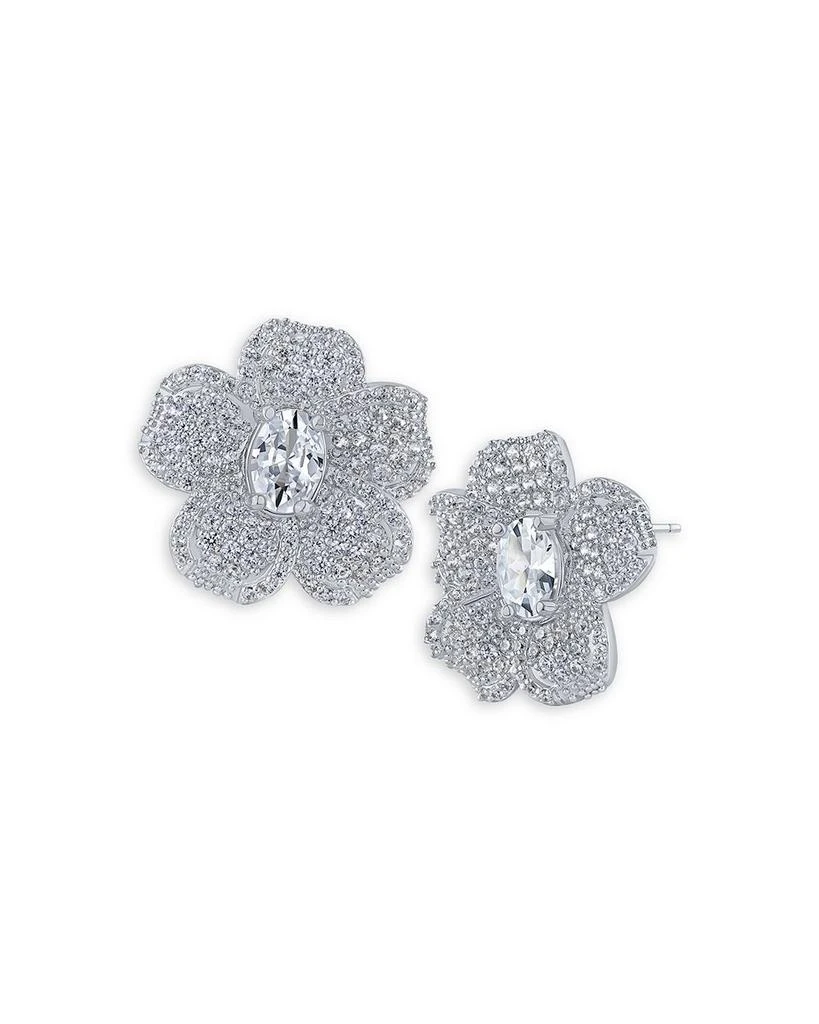 Kenneth Jay Lane Pavé Flower Button Earrings 1