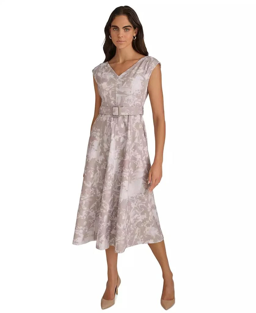 Calvin Klein Women's Belted Cap-Sleeve Midi Dress 7
