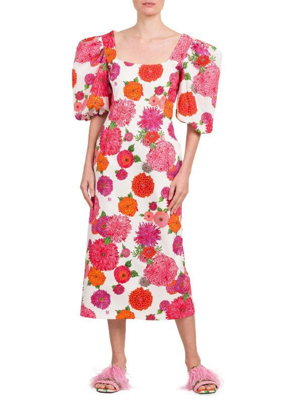 LA DOUBLE J Edition 33 Sizzler Puff-Sleeve Midi-Dress 1
