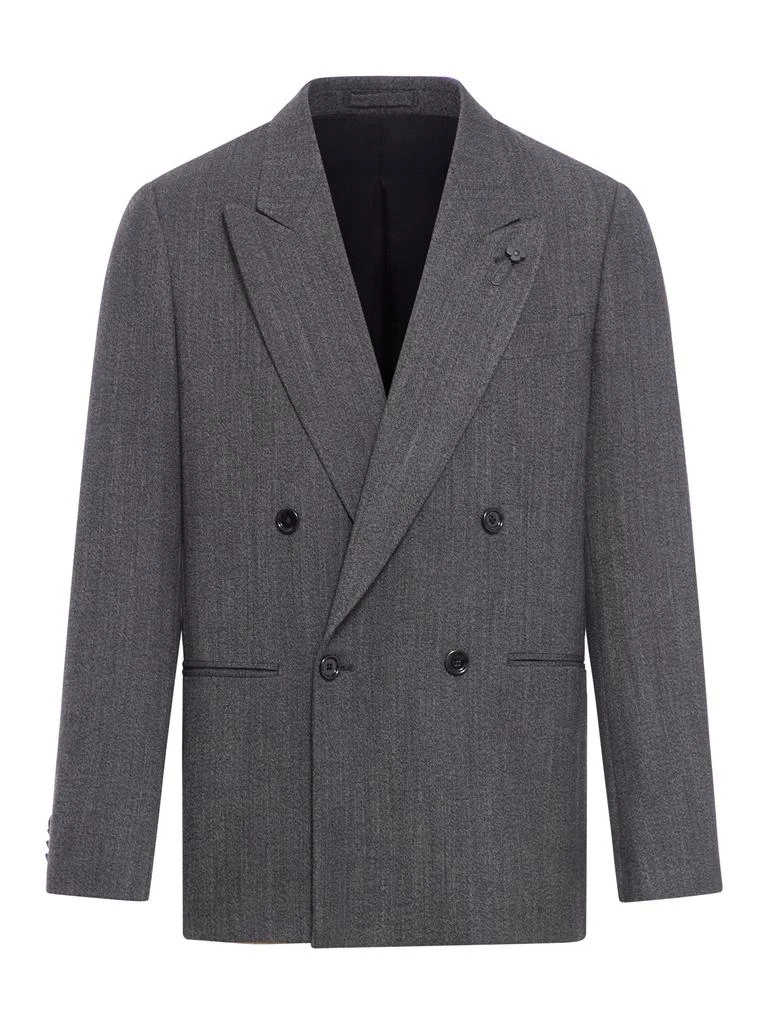 LARDINI DOUBLE BREASTED WOOL BLEND SUIT 1