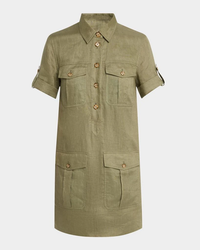 VERONICA BEARD Lucca Short-Sleeve Linen Shirtdress 1