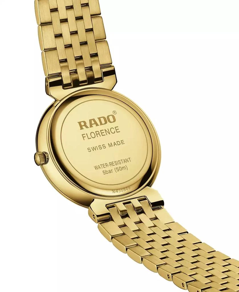 Rado Women's Swiss Florence Diamond (1/20 ct. t.w.) Gold PVD Stainless Steel Bracelet Watch 38mm 4