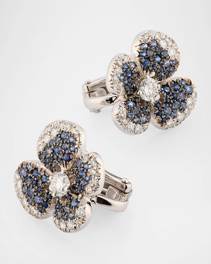 Miseno Ischia 18K White Gold Blue Sapphire and Diamond Stud Earrings 3