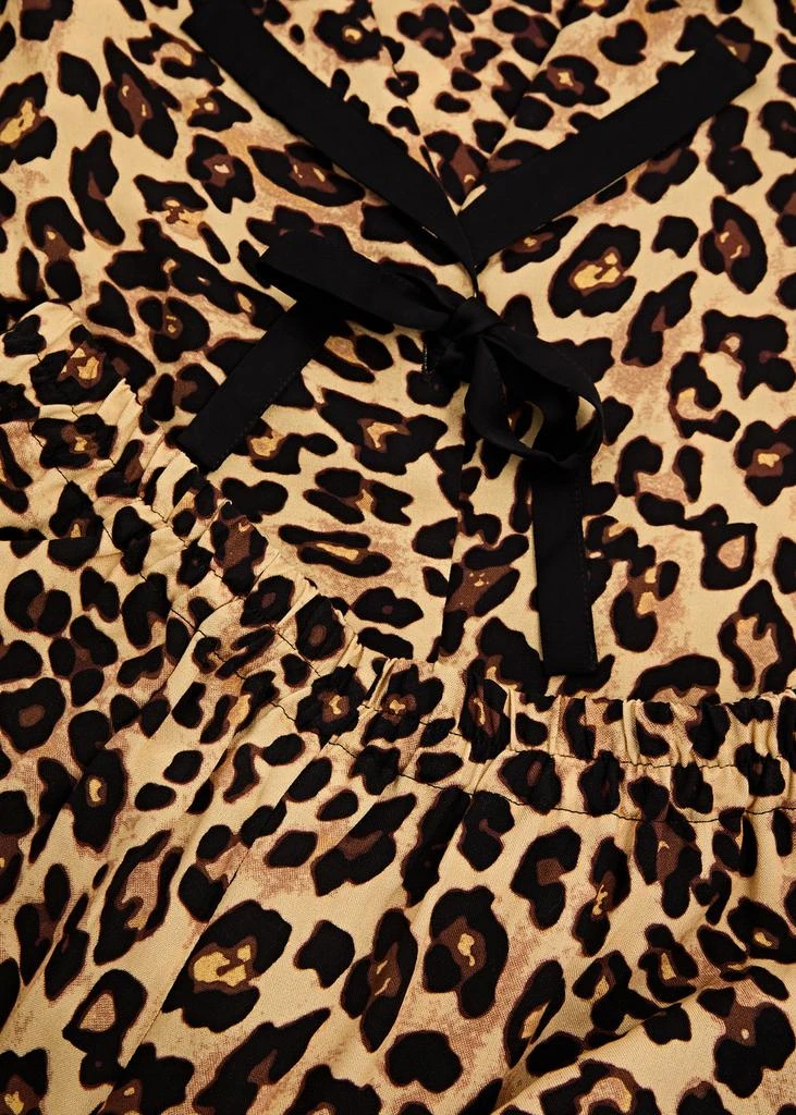 Sleeper The Bow leopard-print twill pyjama set 5