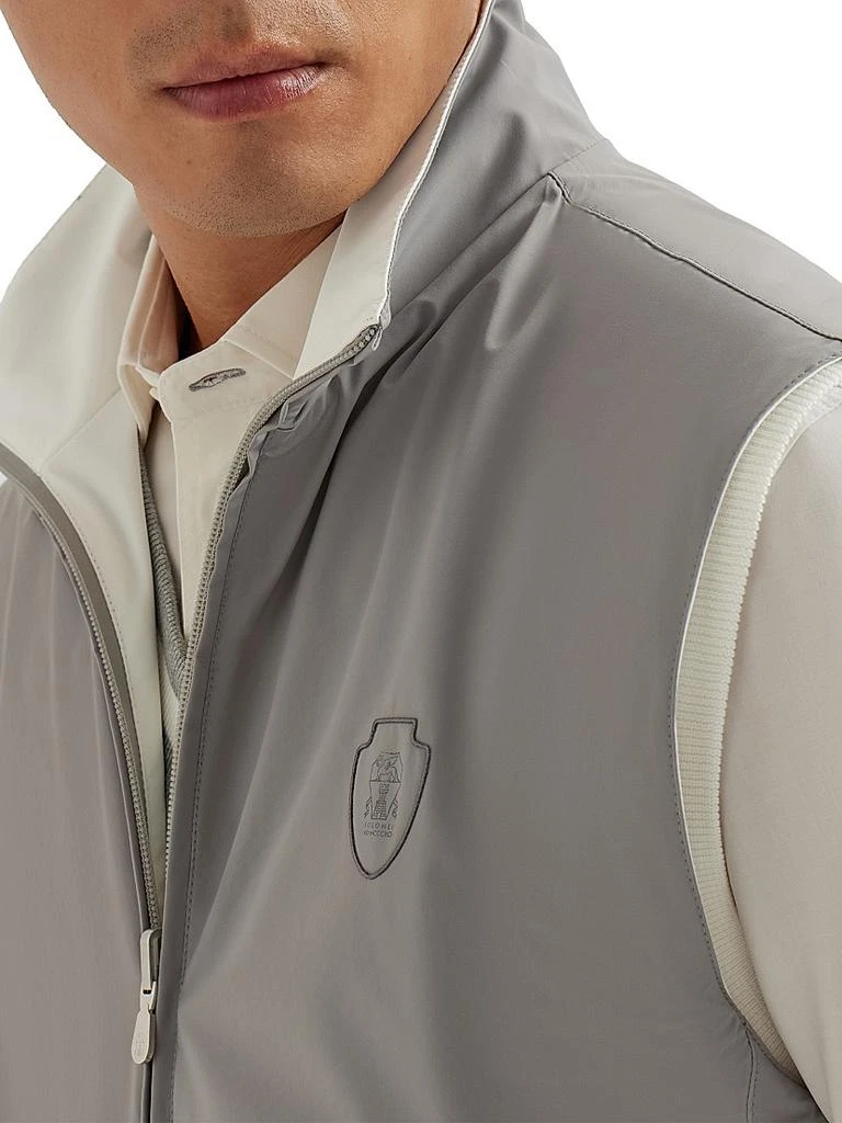 Brunello Cucinelli Bonded Nylon Reversible Vest with Logo 4