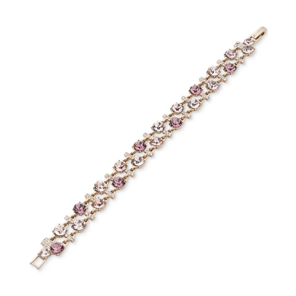 Givenchy Gold-Tone Mixed Crystal Double-Row Flex Bracelet 1