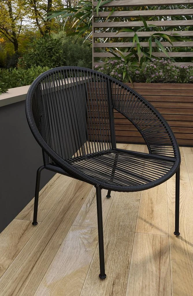 UMA Black Plastic Rattan Outdoor Chair 7