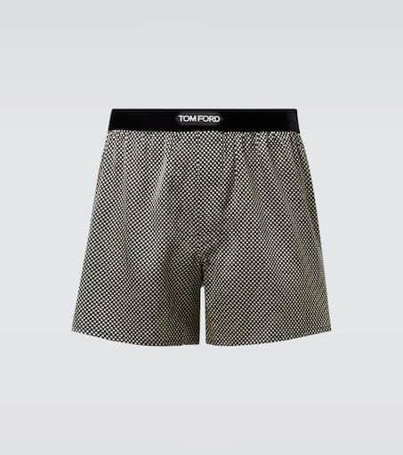 Tom Ford Logo polka-dot silk-blend shorts