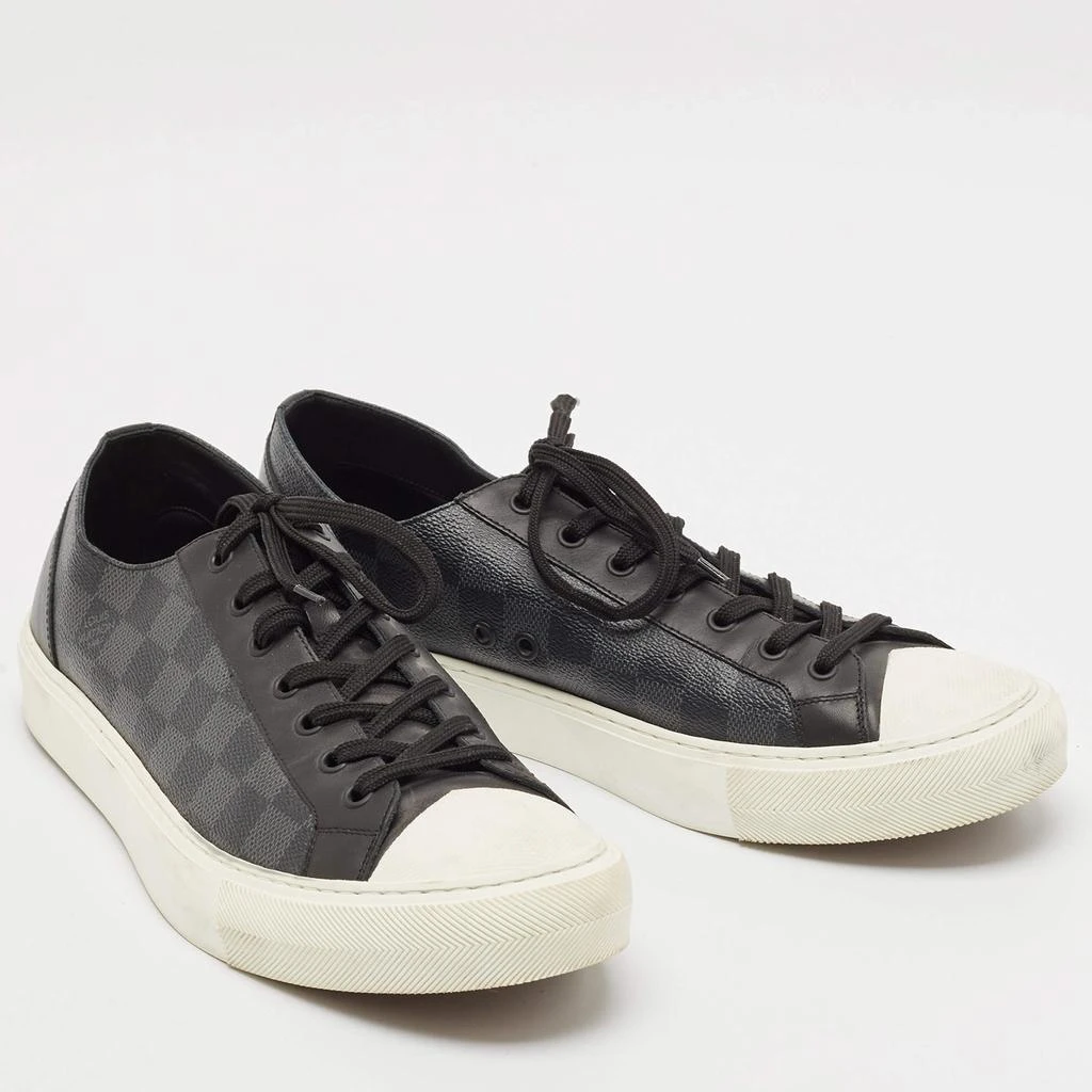 Louis Vuitton Louis Vuitton Black Damiere Canvas and Leather Low Top Sneakers Size 43.5 4