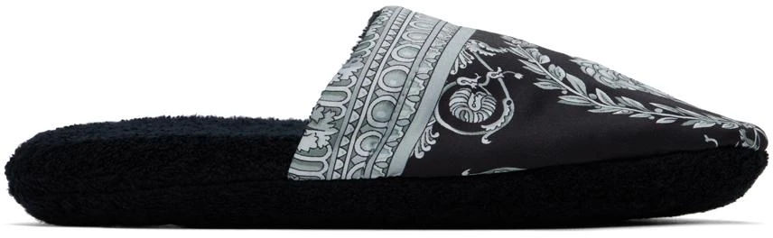 Versace Black Baroque Slippers 1