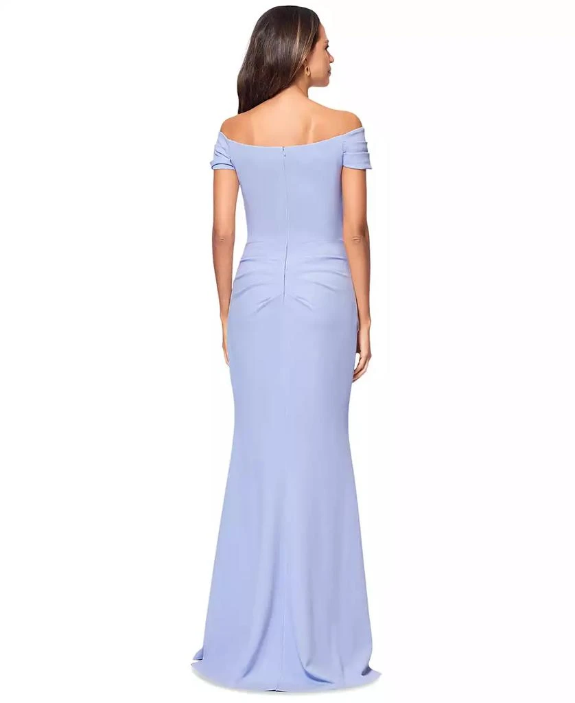 XSCAPE Women's Ruched Off-The-Shoulder Long Dress 2