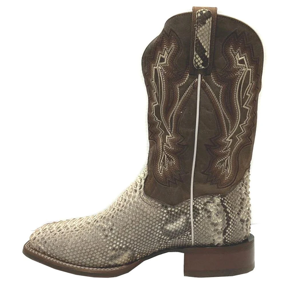 Dan Post Boots Brutus Embroidered Snake Square Toe Pull On Cowboy Boots 3