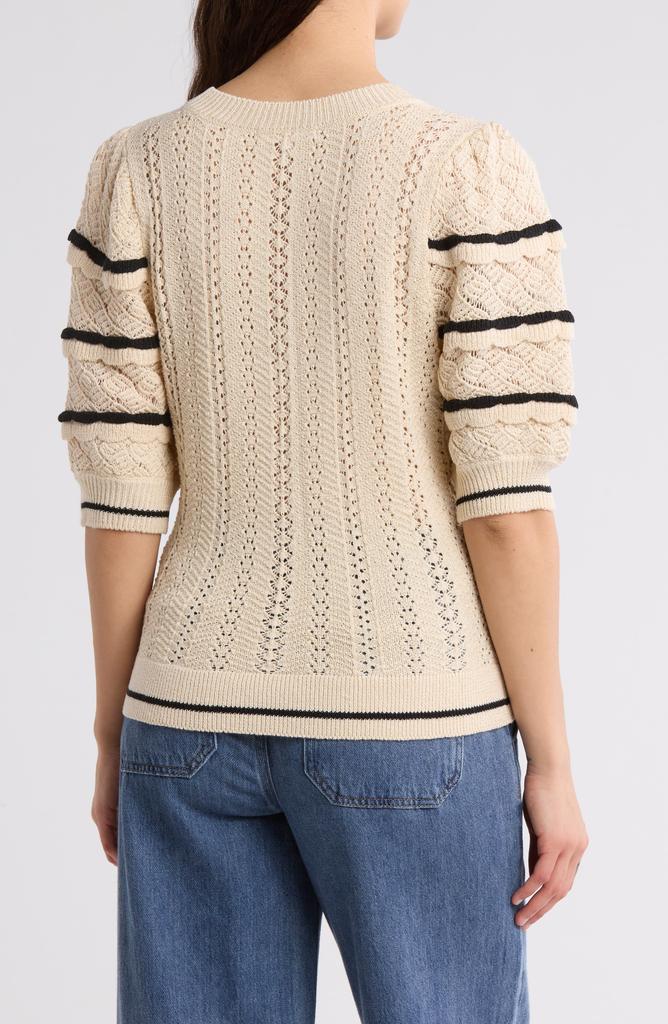 DR2 by Daniel Rainn Pointelle Scalloped Sweater