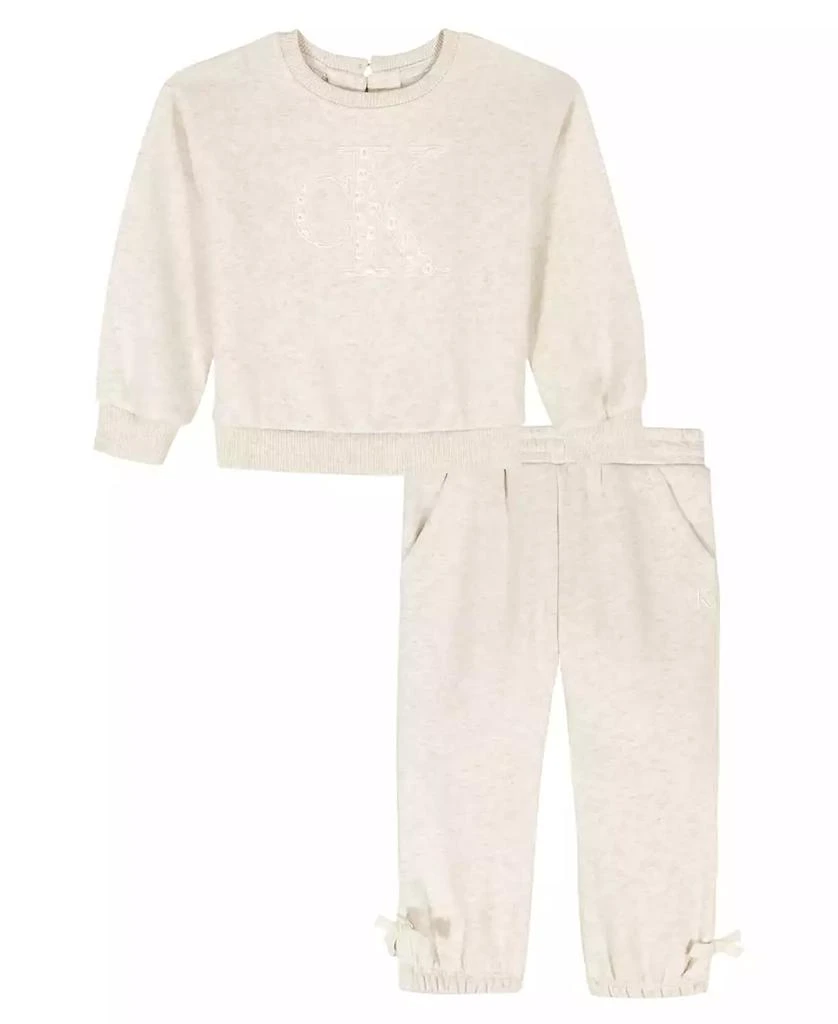 Calvin Klein Baby Girls
 Fleece Sweatshirt and Pant, 2-Piece Set 6
