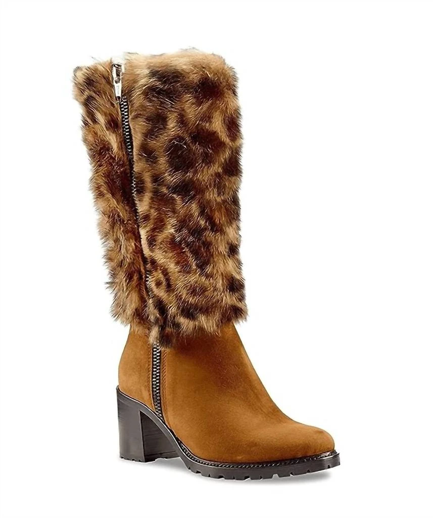 Ross & Snow Rosina Heeled Boots In Leopard 3