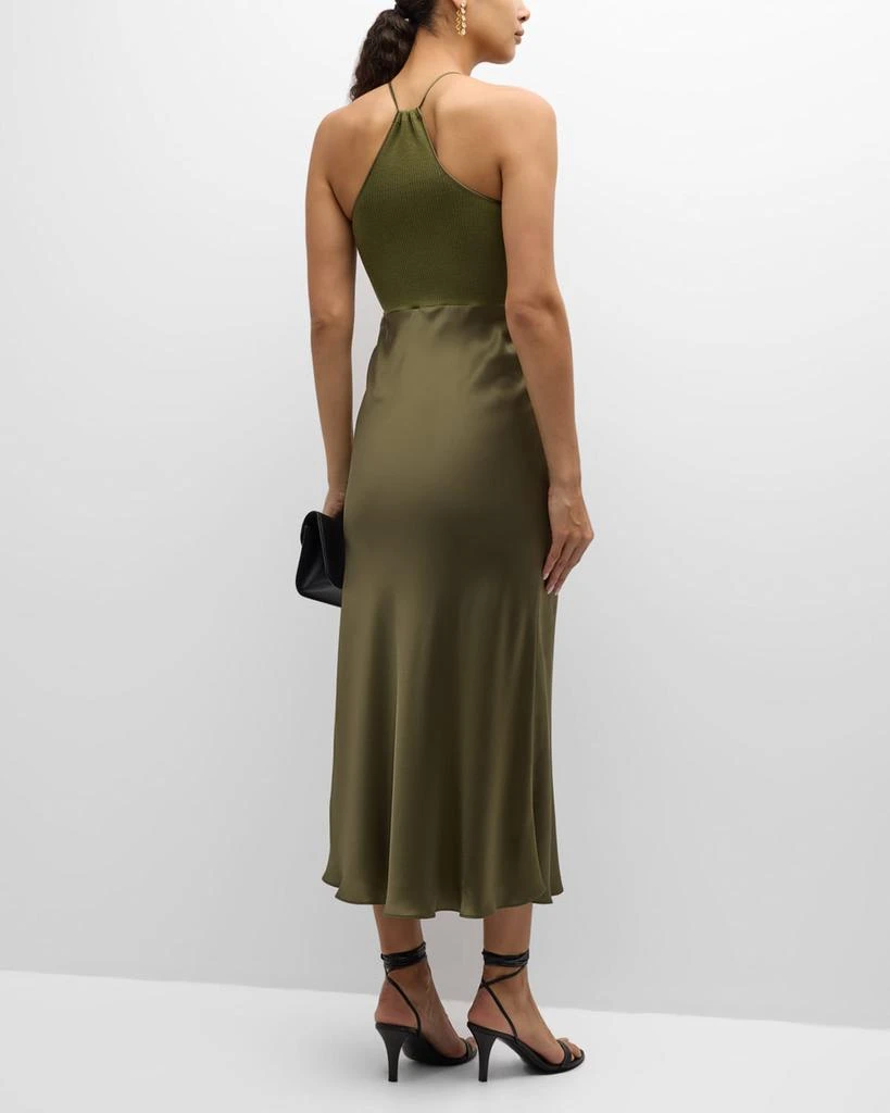 Sablyn Clara Mixed Media Bias-Cut Midi Dress 6