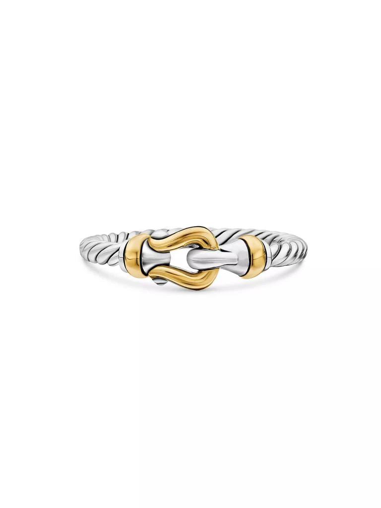 David Yurman Petite Buckle Ring with 18K Yellow Gold 1