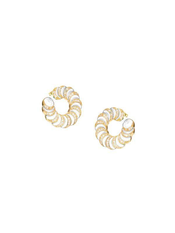 Gabi Rielle Shining Moment 14K Gold Vermiel & Cubic Zirconia Stud Earrings