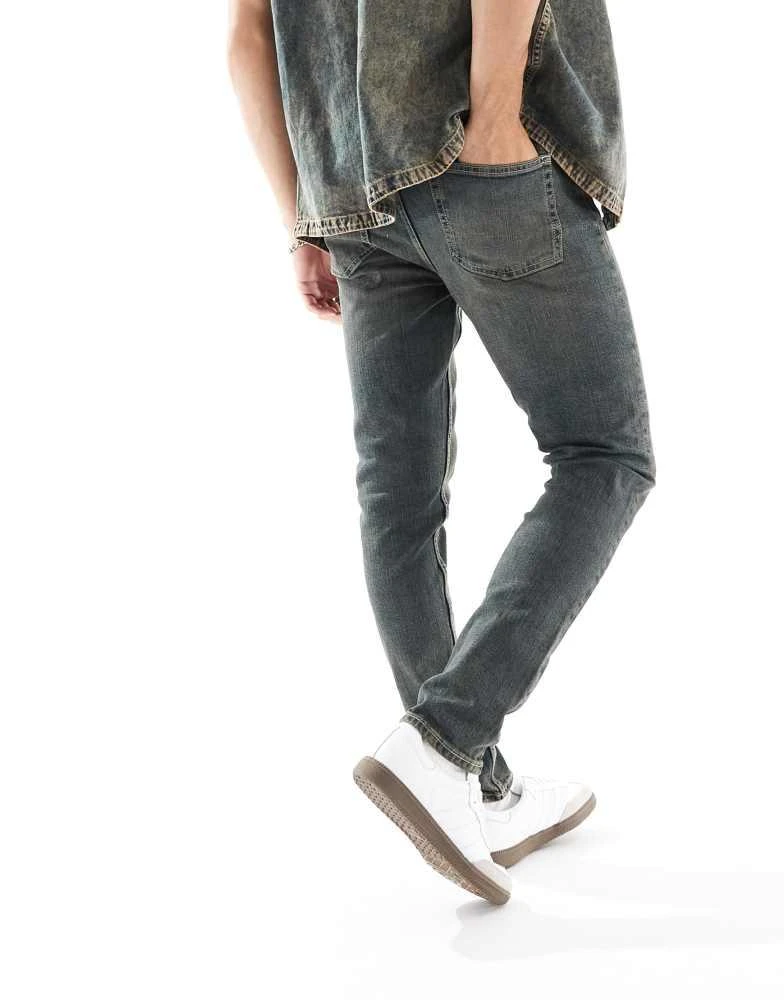 ASOS ASOS DESIGN skinny jeans in dark wash blue with tint 3