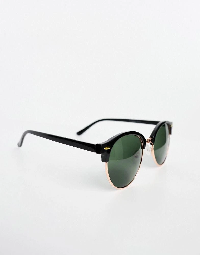 Only & Sons ONLY & SONS retro square sunglasses in black 4