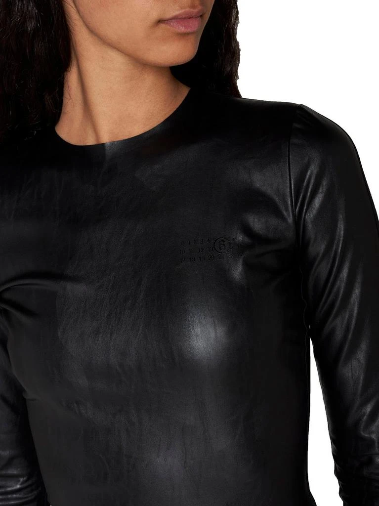 MM6 MM6 Maison Margiela Faux Leather Midi Dress 4