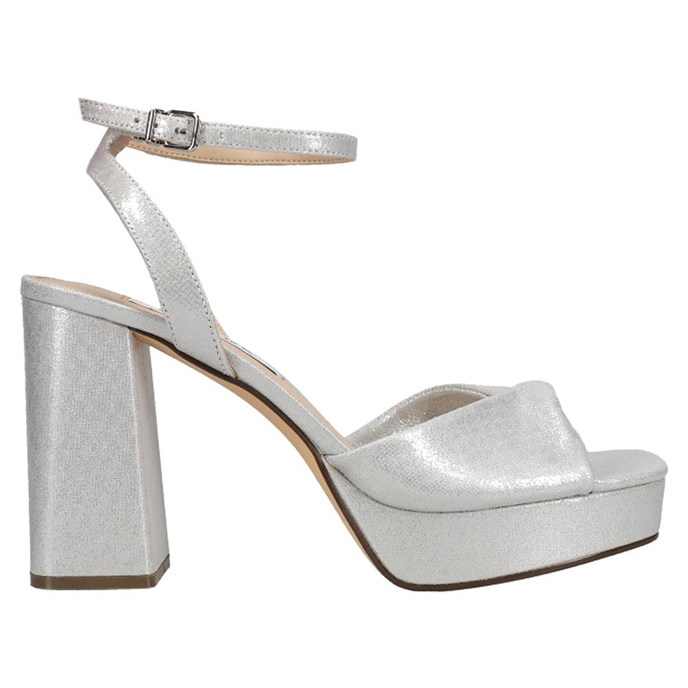 Nina Stacie Metallic Ankle Strap Block Heel Platform Sandals