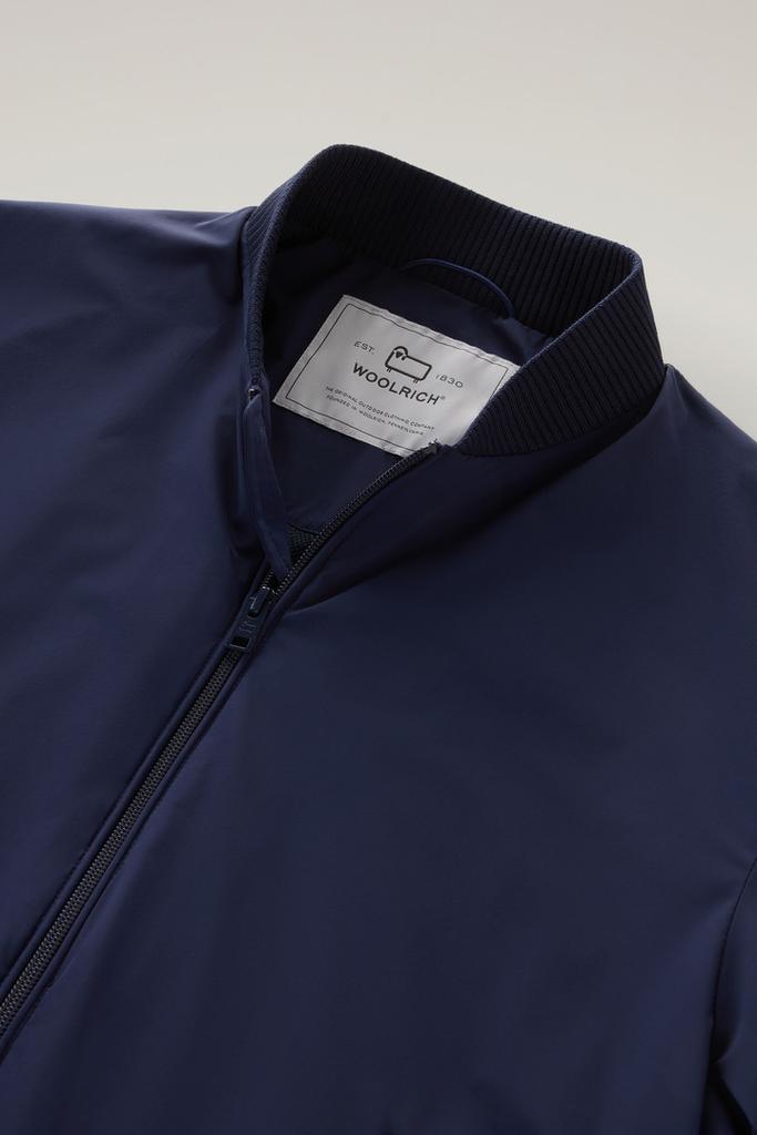 Woolrich Stretch Matt Finish Nylon Bomber Jacket - Men - Blue