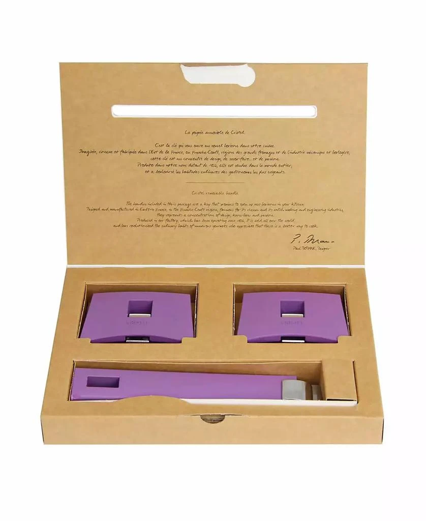 Cristel 3-Pc. Set Lavender Removable Pot & Pan Handles 1