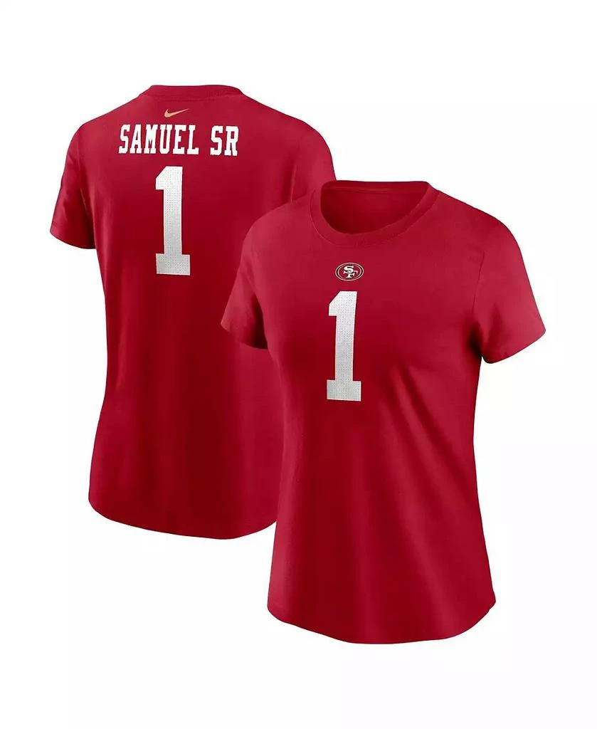 NIKE Women's Deebo Samuel Sr Scarlet San Francisco 49ers Player Name Number T-Shirt 1