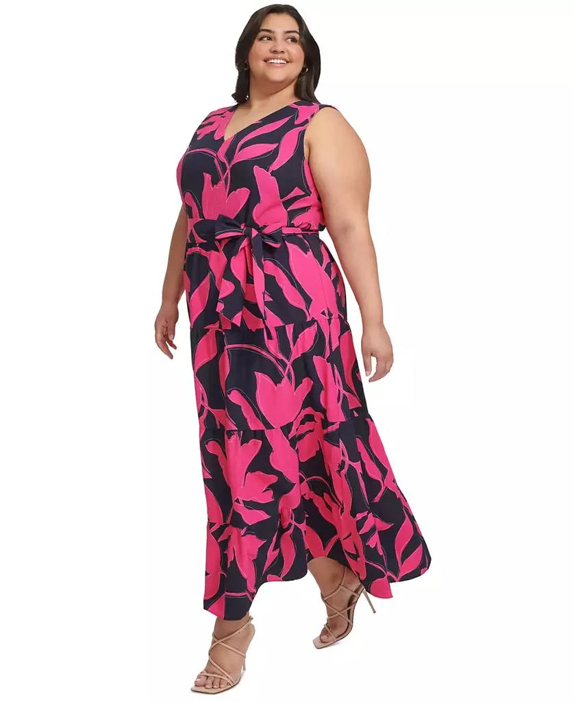 DKNY Plus Size Printed Fit & Flare Maxi Dress 3