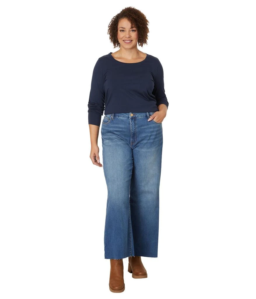 KUT from the Kloth Plus Size Meg High-Rise Fab AB Wide Leg Raw Hem in Milestone 4