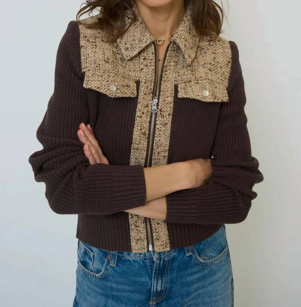 Central Park West Central Park West - Halsey Tweed And Sweater Jacket