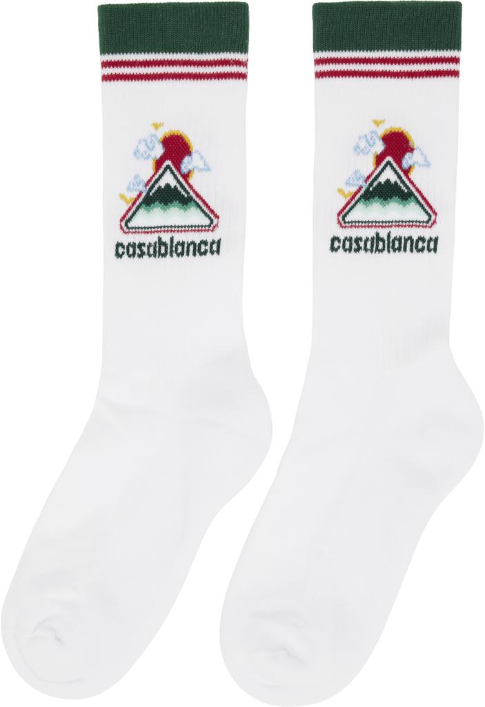 Casablanca White Montagne Ondulee Socks