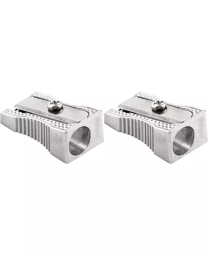 Enday Pencil Sharpener Single Hole Manual, Small Handheld Colored Pencil Sharpener Metal, School Sharpener for Kids
Adults, Makeup Eyebrow Lip Pencil Sharpener (2 PC) –by Enday