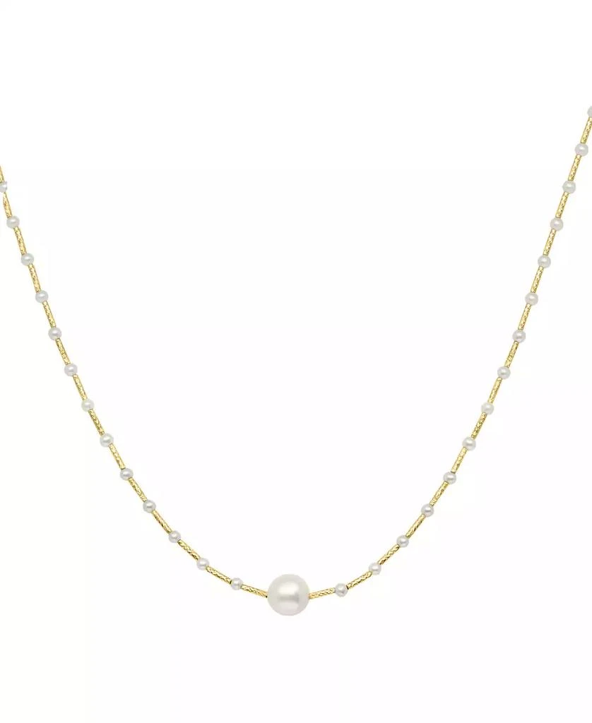 Effy EFFY® Cultured Freshwater Pearl (2-1/2 & 8-1/2mm) Collar Necklace in 14k Gold, 14-3/4" + 1-1/4" extender 1