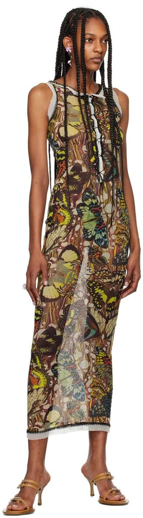 Jean Paul Gaultier Yellow & Beige 'The Butterfly' Maxi Dress 4