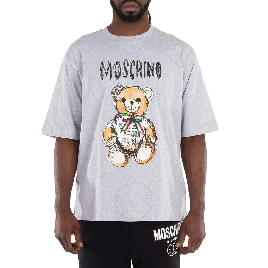 Moschino Teddy Bear Logo Print Cotton T-Shirt 1