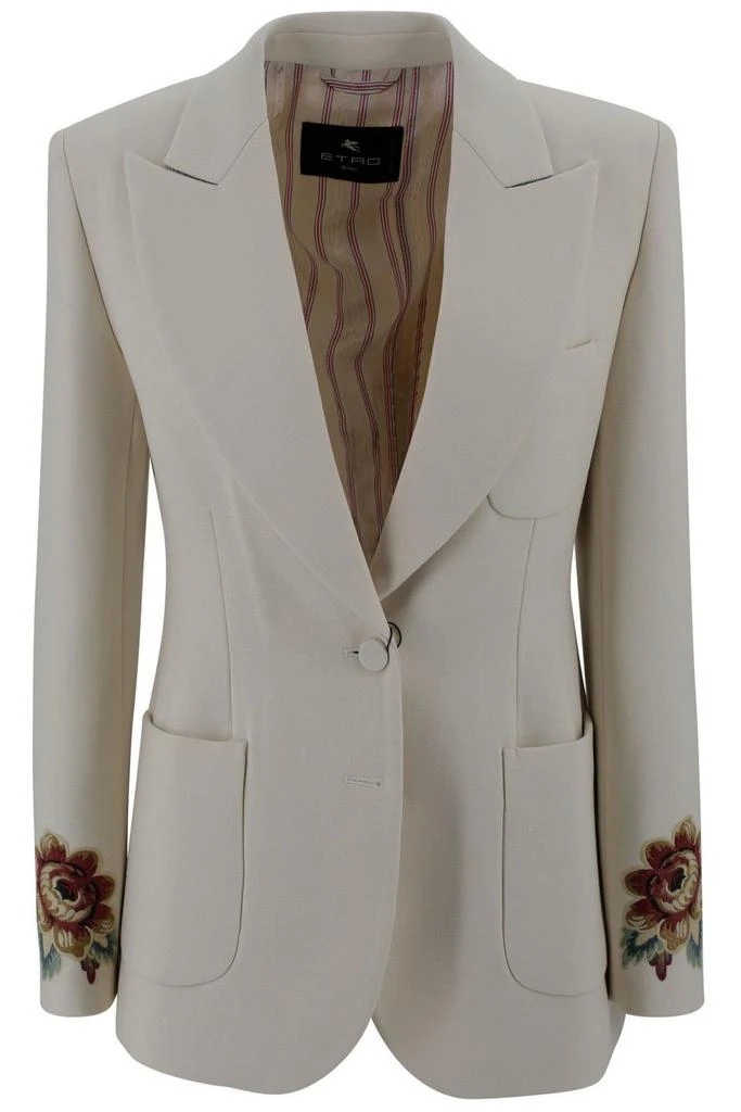 ETRO Etro Floral-Embroidered Single-Breasted Blazer from Cettire