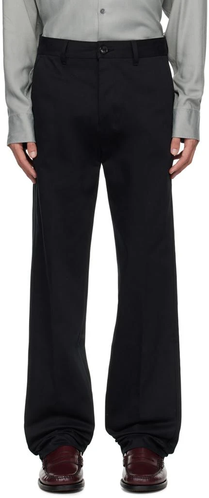 AMI Black Straight Trousers 1