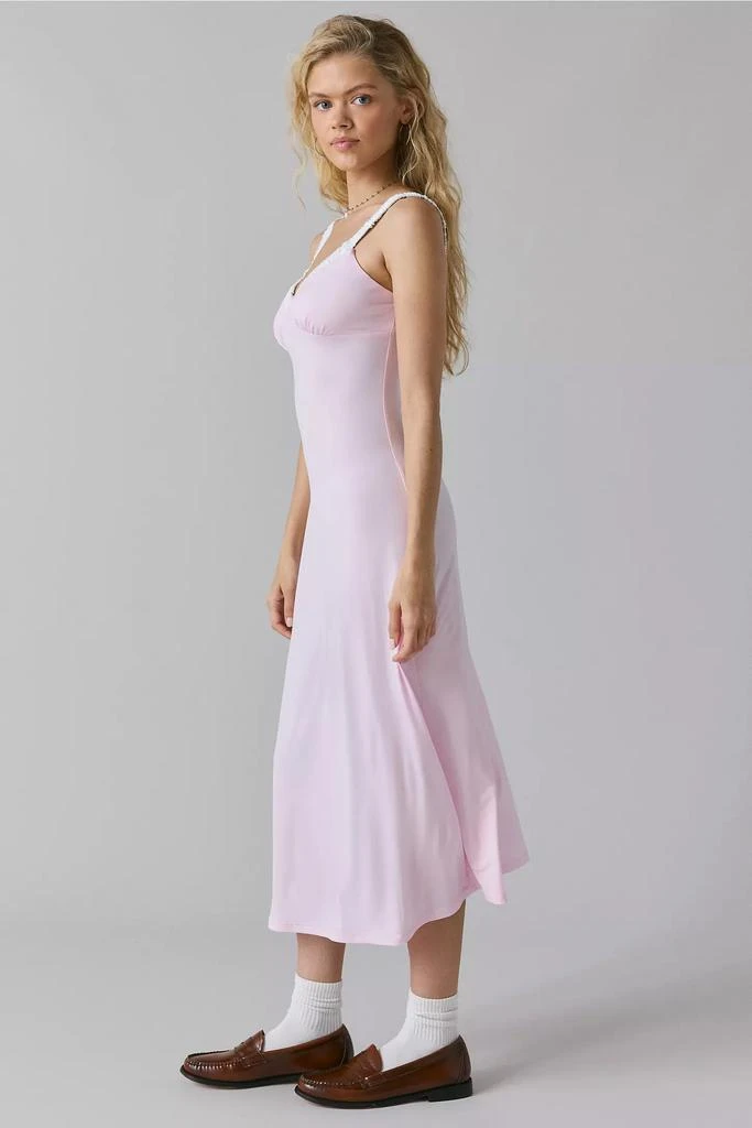 Glamorous Glamorous Light Pink Rosette Slip Midi Dress 4