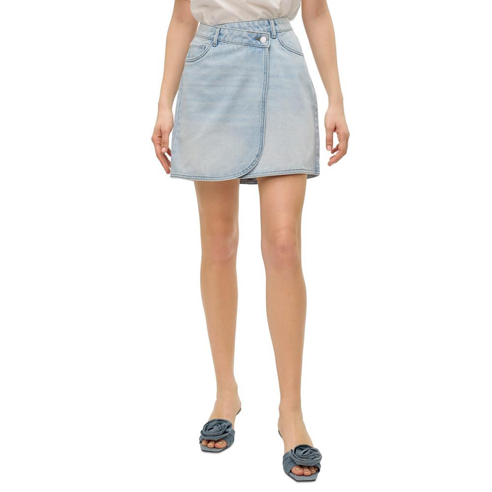 Vero Moda Women's Betty Wrap Denim Mini Skirt