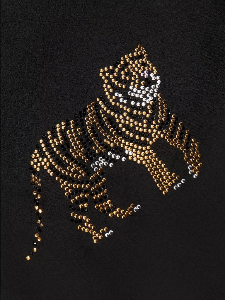 Cinq à Sept Blanche Rhinestone Tiger Button-Front Top 7