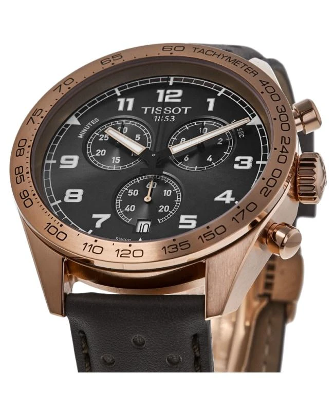 Tissot Tissot PRS 516 Chronograph Grey Dial Leather Strap Men's Watch T131.617.36.082.00 3