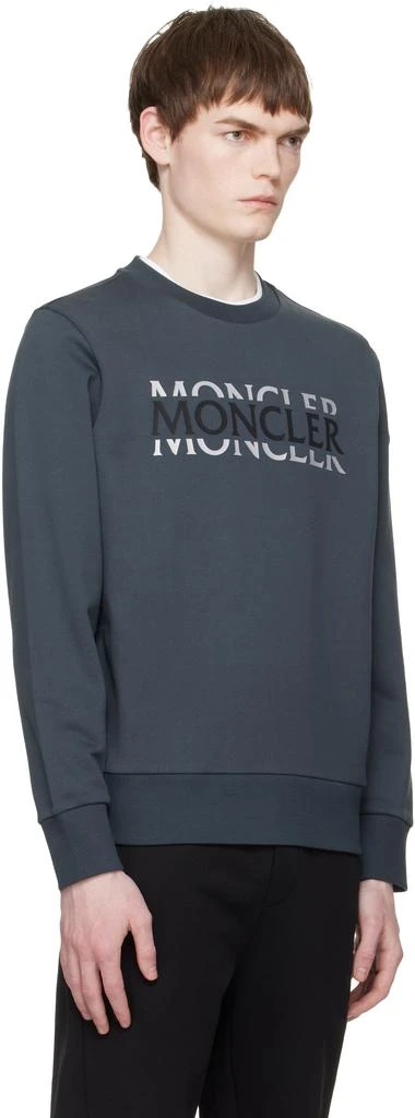 Moncler Gray Logo Cotton Jersey Long Sleeve Sweatshirt 2