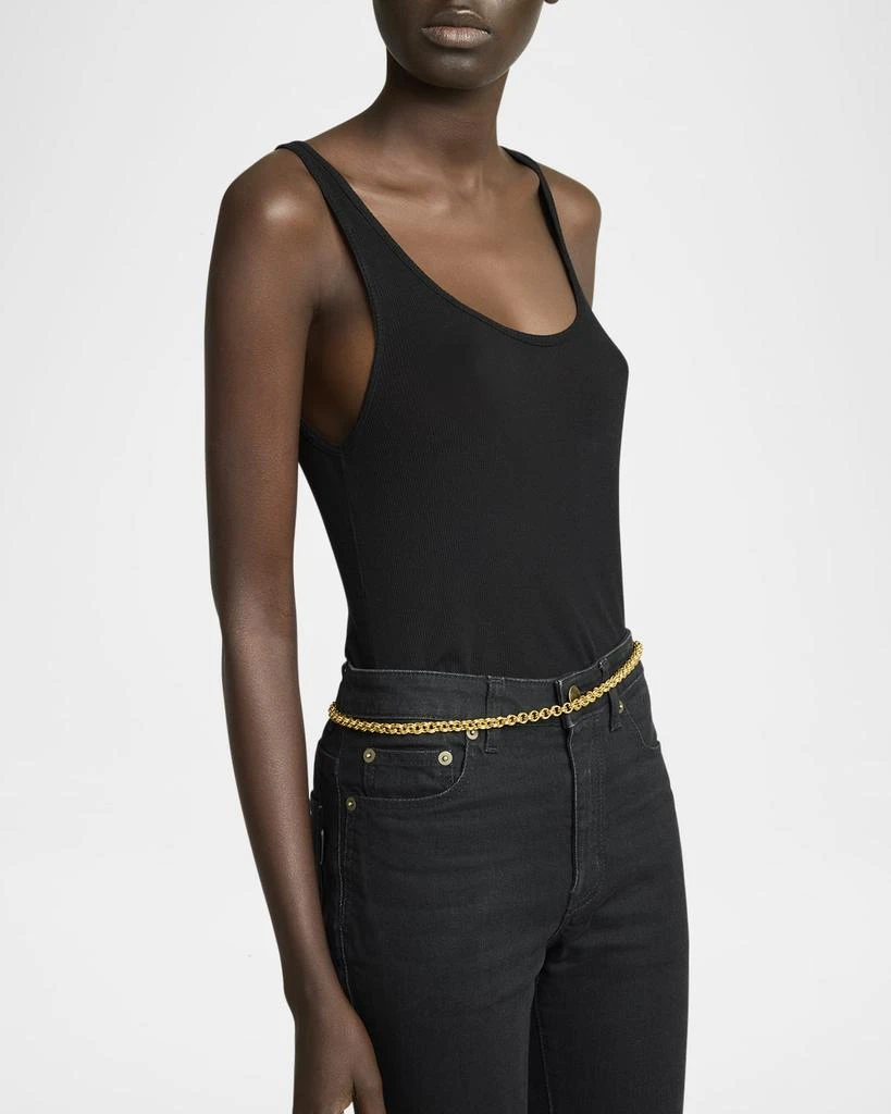 Yves Saint Laurent Skinny Brass Chain Belt 2