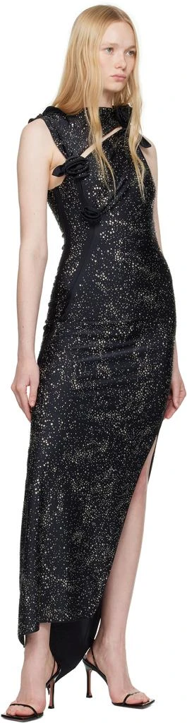 chinese dress ladies Kerra Semi-Sheer Embellished Asymmetric Maxi Dress in White