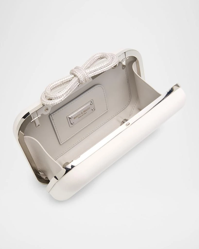 Mach 
Mach Satin Double Crystal Bow Clutch Bag 4