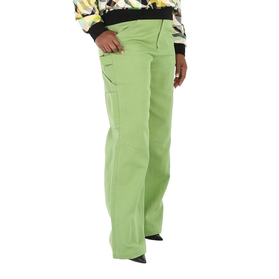 PETAR PETROV Ladies Green Cotton Ramie Blend Genaro Trousers 2